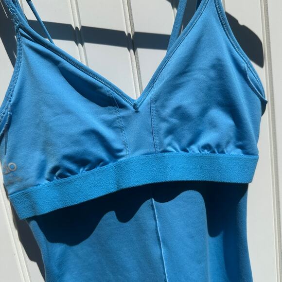 Alo Yoga Alosoft Suns Out Onesie Azure Blue Size Medium Limited Edition Romper - Picture 13 of 16